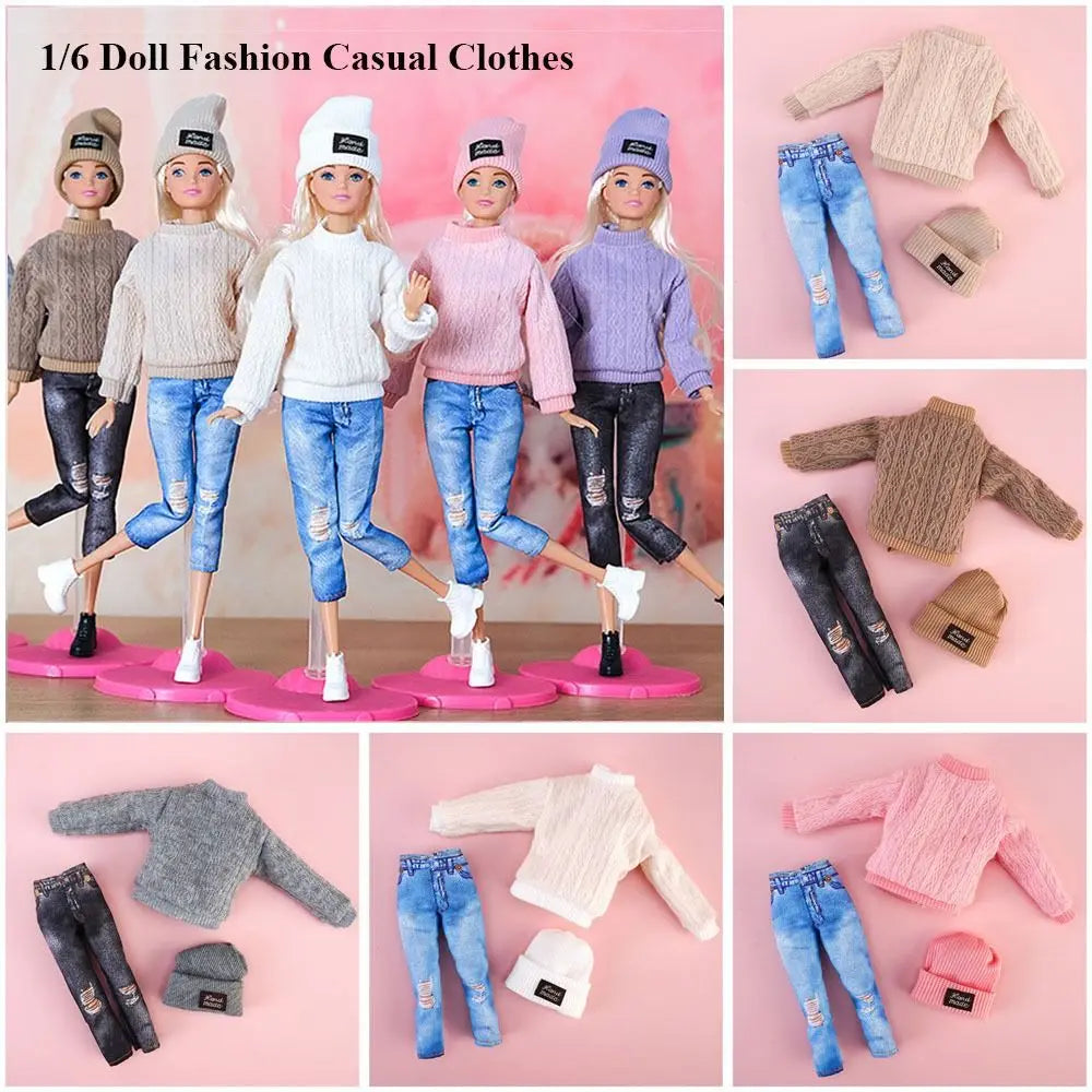 DIY Doll Clothes Set – Sweaters, Pants & Hats for 29–32cm