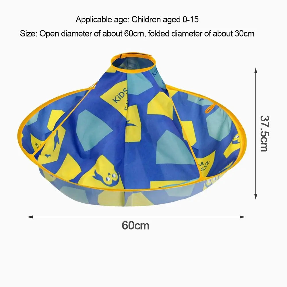 Kids Waterproof Hair Cutting Cape | Colorful Foldable Cloak