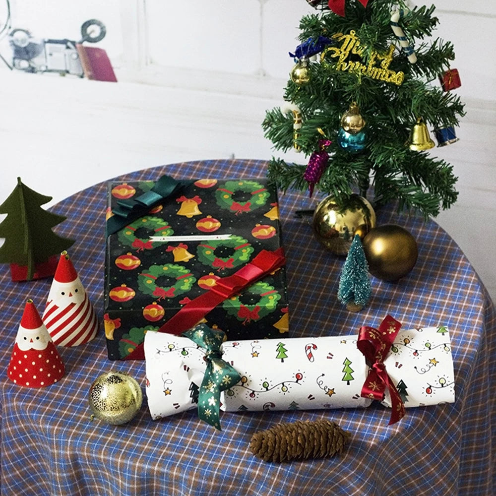Christmas Wrapping Paper Set – 10 Festive Colorful Sheets