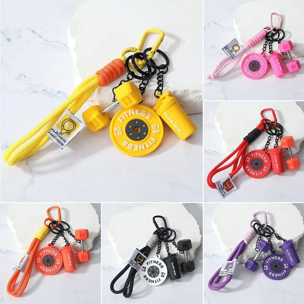 Dumbbell Keyring Bag Charm – Fitness Pendant Accessory
