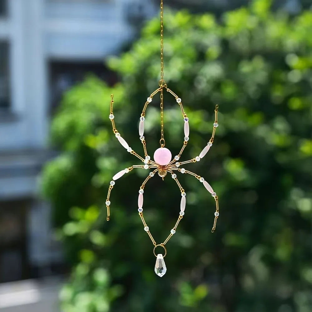 Pink Crystal Spider Sun Catcher – Window Rainbow Prism