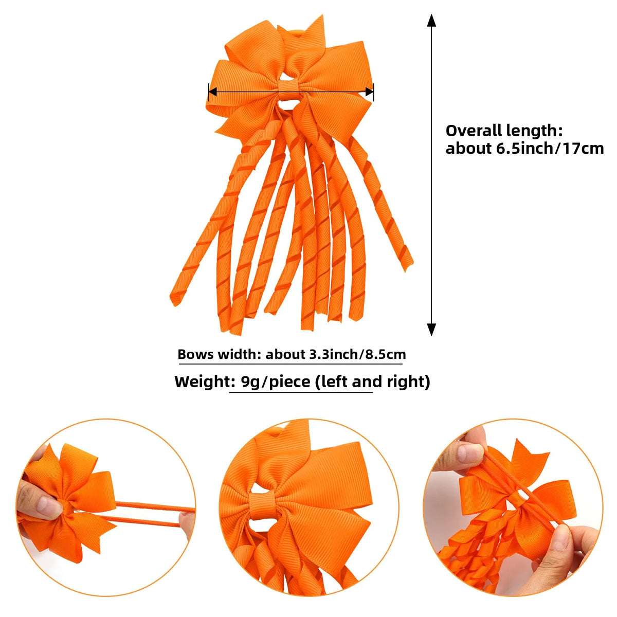 12-Pack Girls' Grosgrain Ribbon Bow Hair Ties | Cheerleading