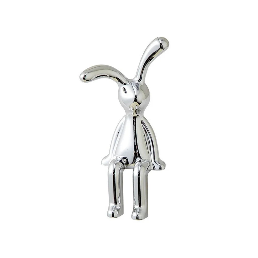 Long-Eared Rabbit Figurine | Easter Bunny Resin Statue Decor