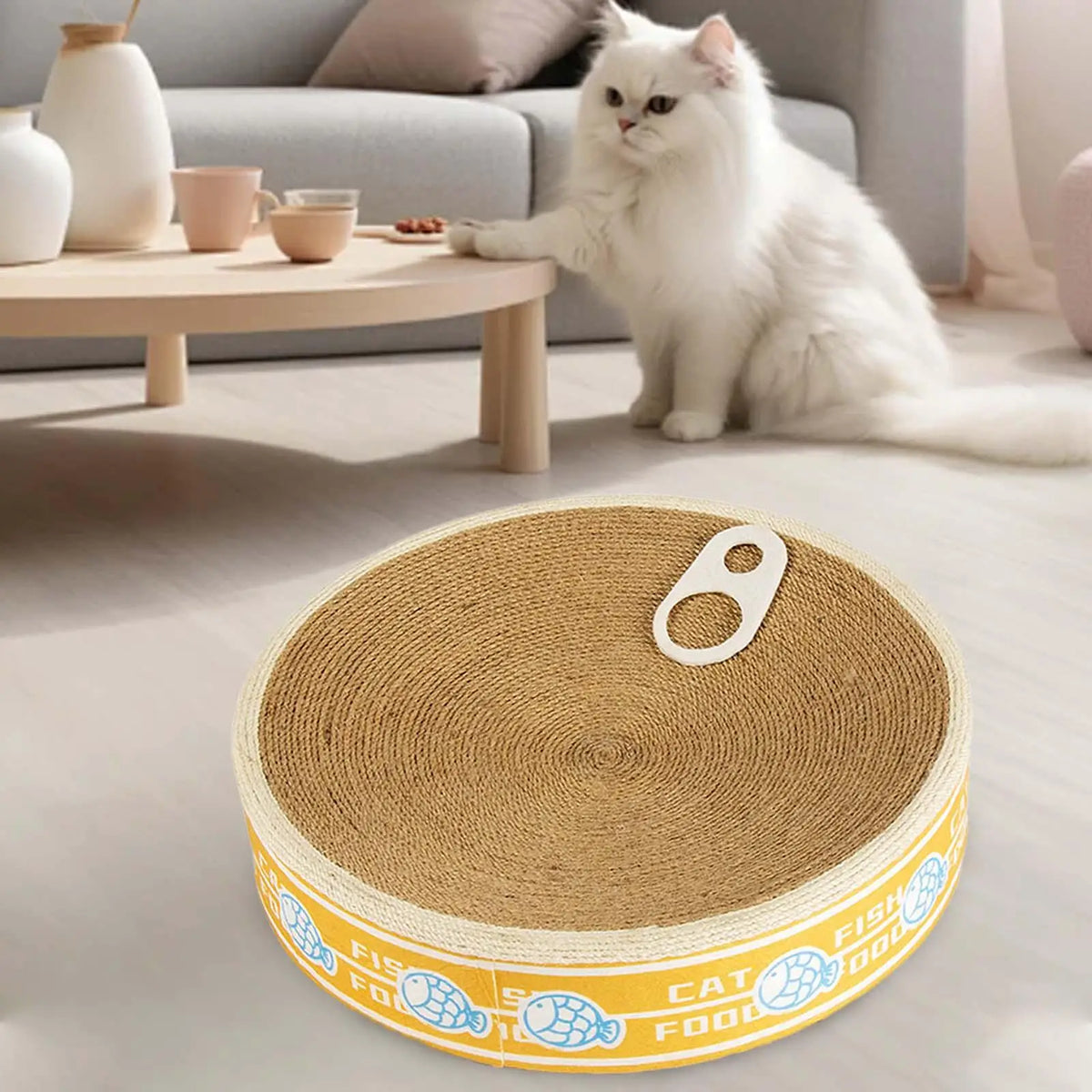 Kesoto Round Sisal Cat Scratcher Lounge Bed | Furniture Guard