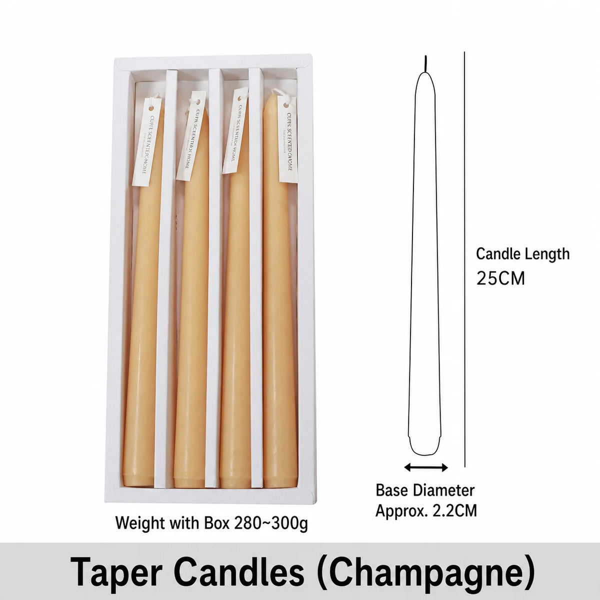 Handcrafted Scented Taper Candles 4-Pack | Holiday & Home Décor