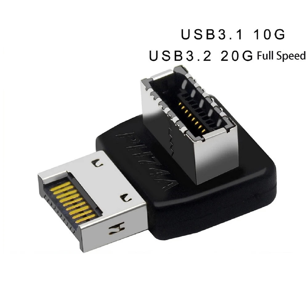 USB 3.1 Type E to Type C 90° Angled Front Panel Adapter