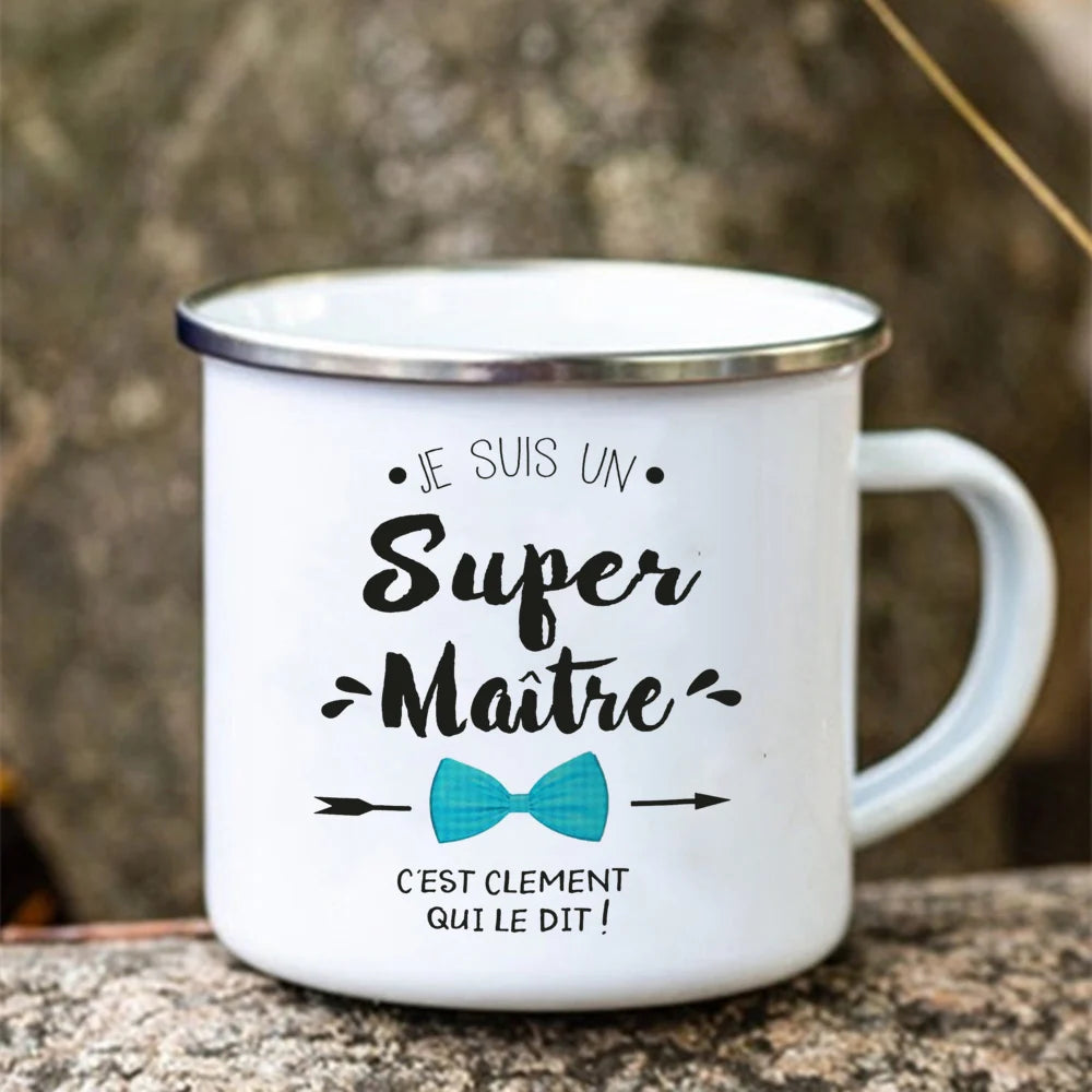 Thank You Super Teacher Enamel Mug | Unique Teacher Gift