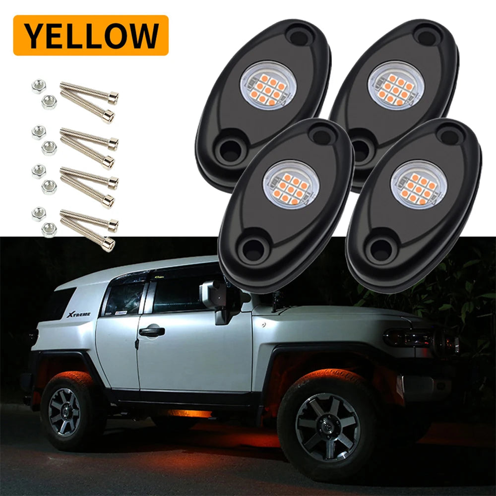 9-LED RGB Rock Light IP67 Underbody Lamp – Jeep Truck ATV UTV