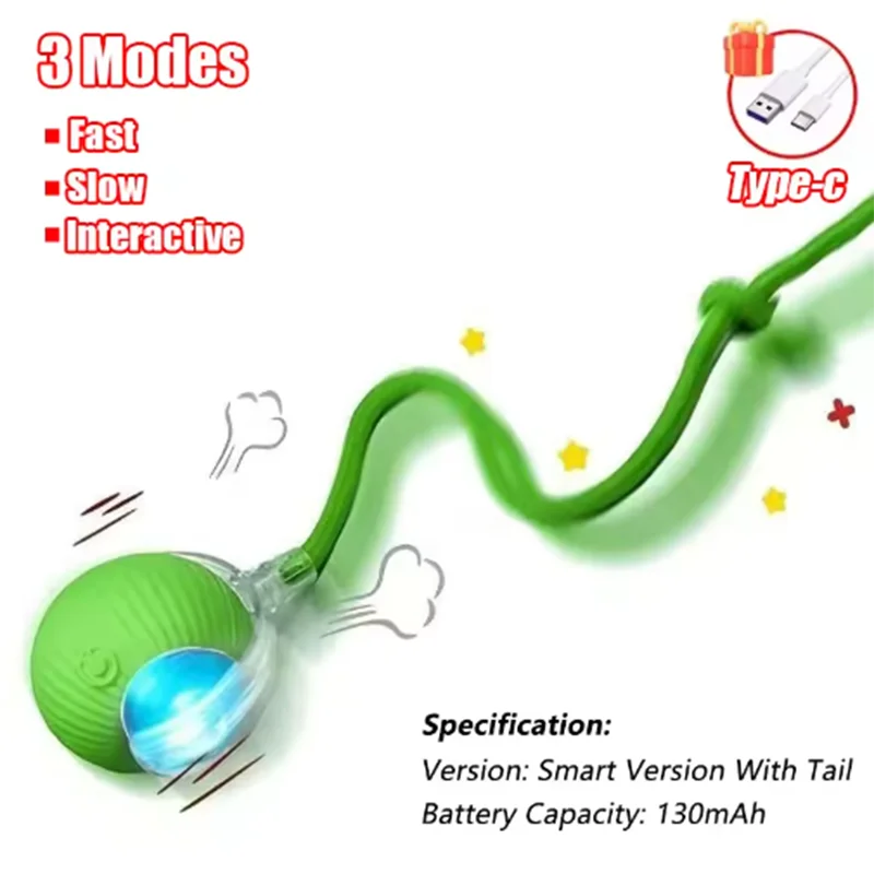 Interactive Electric Pet Ball Toy – Auto Obstacle Avoidance