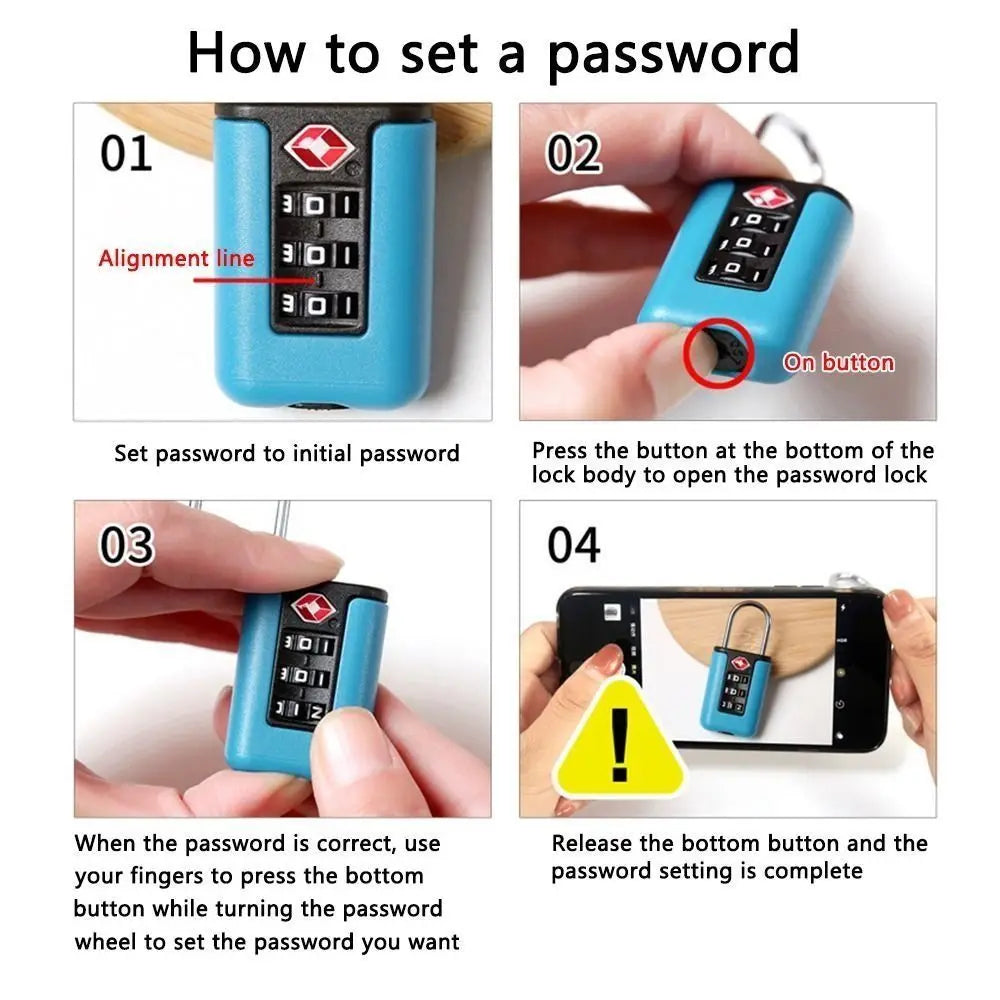 TSA Approved Travel Luggage Lock | Resettable Combo Padlock