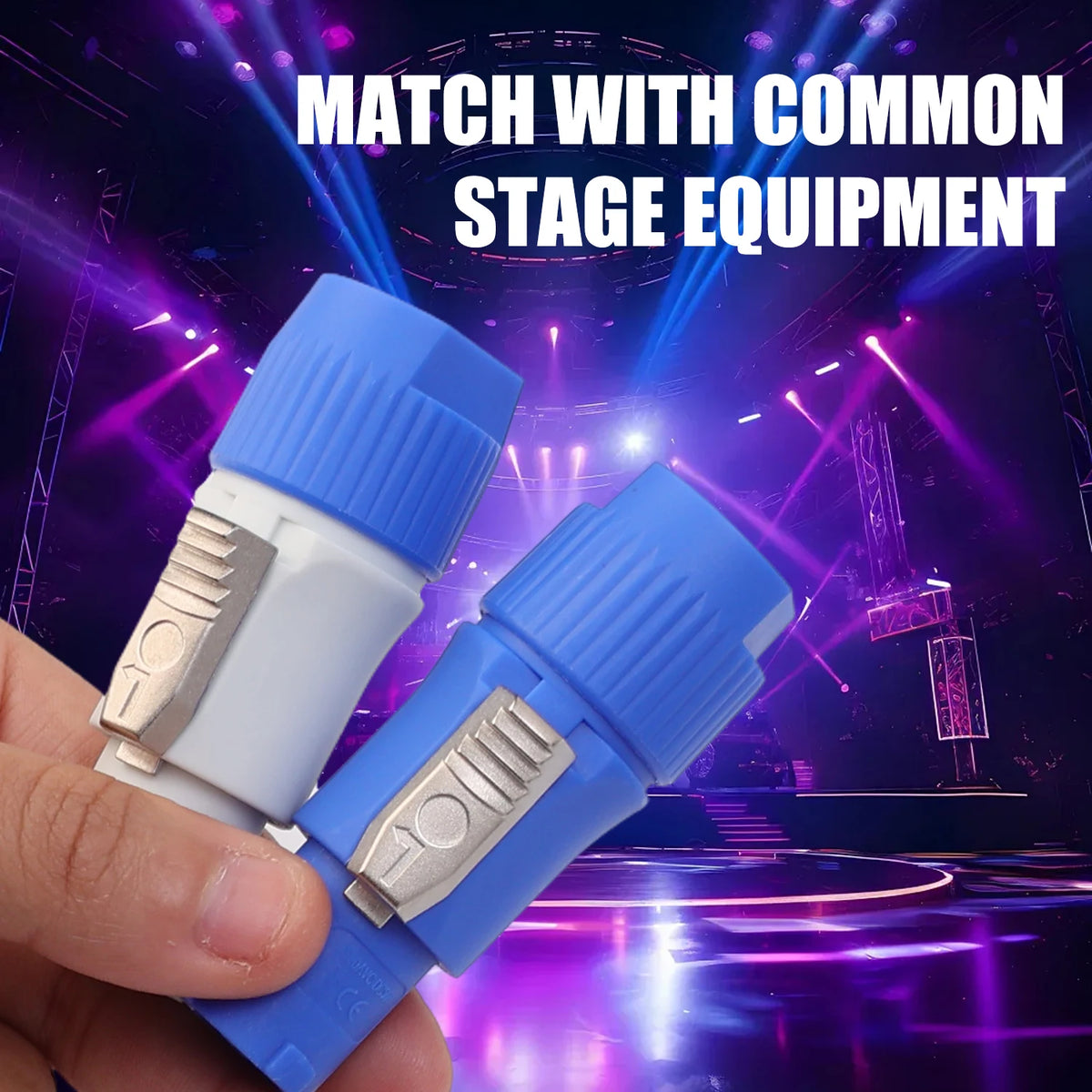 20A 250V 3-Pin Powercon Male Plug – Stage & Audio Adapter