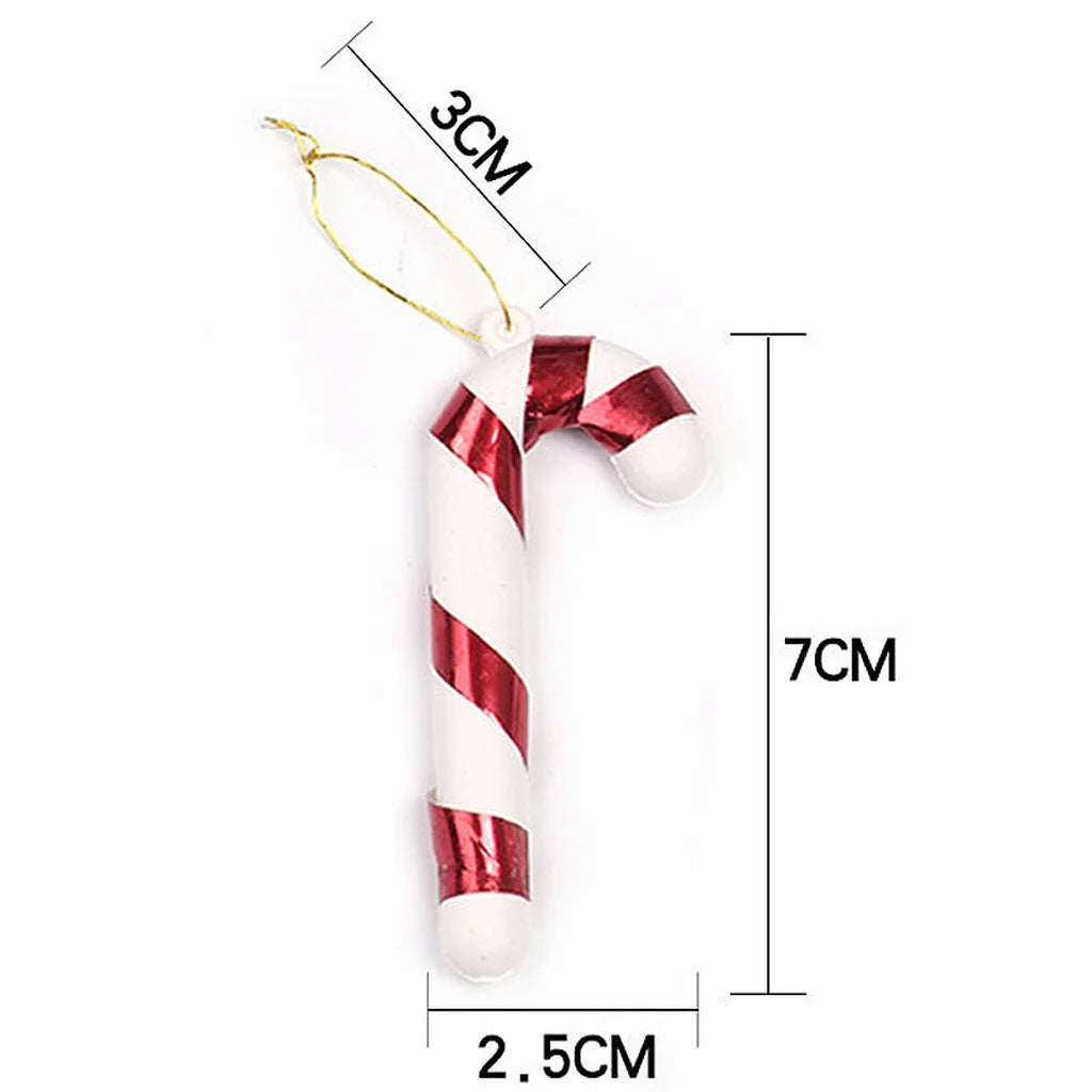6-Pack Mini Candy Cane Christmas Tree Ornaments 2.5x7cm