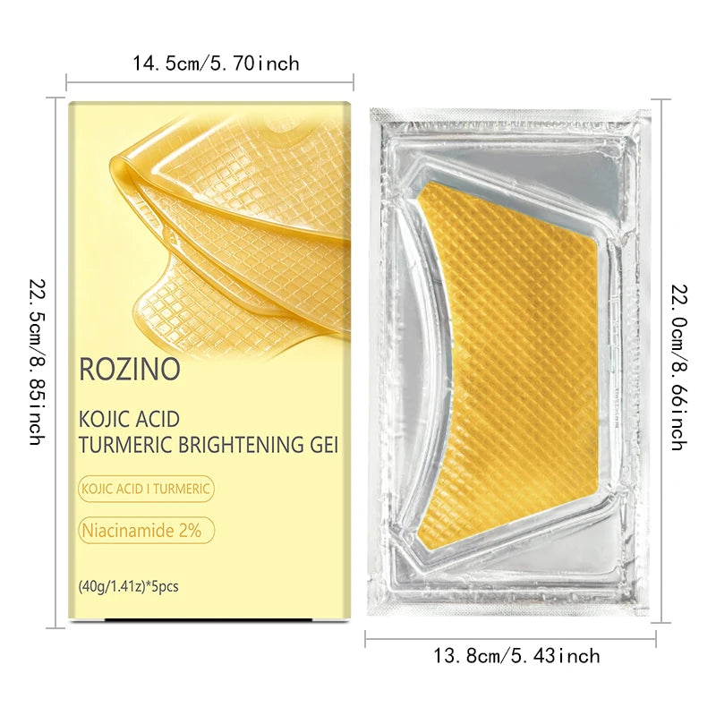 ROZINO Kojic Acid Turmeric Brightening Neck Mask | 5/10/15 Pack