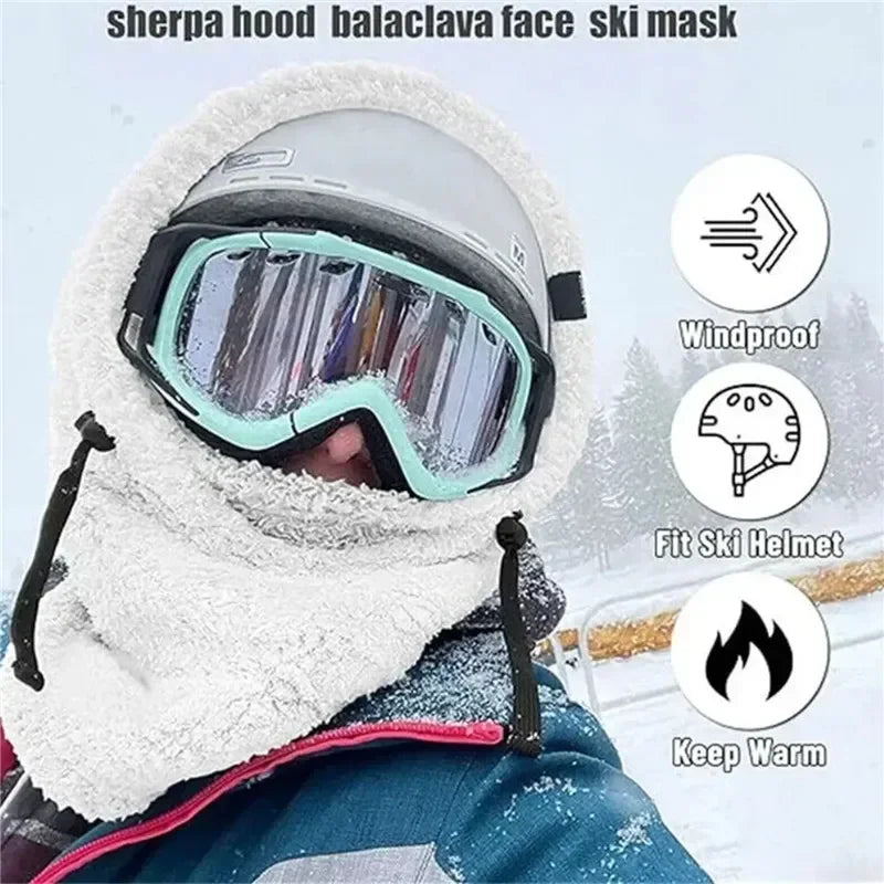 Windproof Sherpa Fleece Balaclava – Adjustable Winter Ski Mask