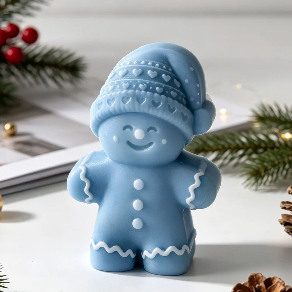 3D Christmas Gingerbread Man Silicone Candle & Baking Mold