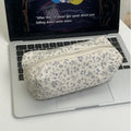 Floral Canvas Pencil Case – Large Capacity Pen Bag