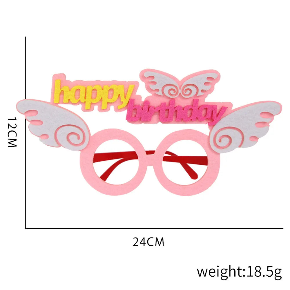 Kids Birthday Cartoon Animal Felt Glasses – Fun Party Props