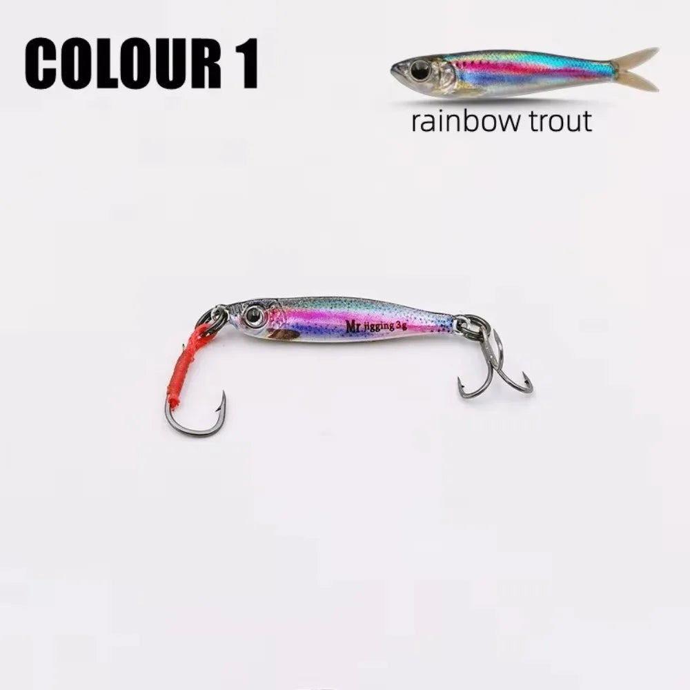 Micro Jig Fishing Lures 1.5g/3g/5g – 3D Bionic Spoon Bait