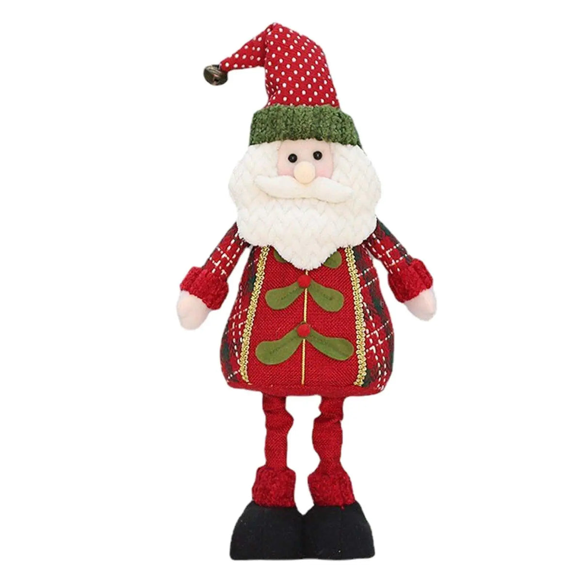 Stretch Legs Santa Claus Plush Figurine | Xmas Decor