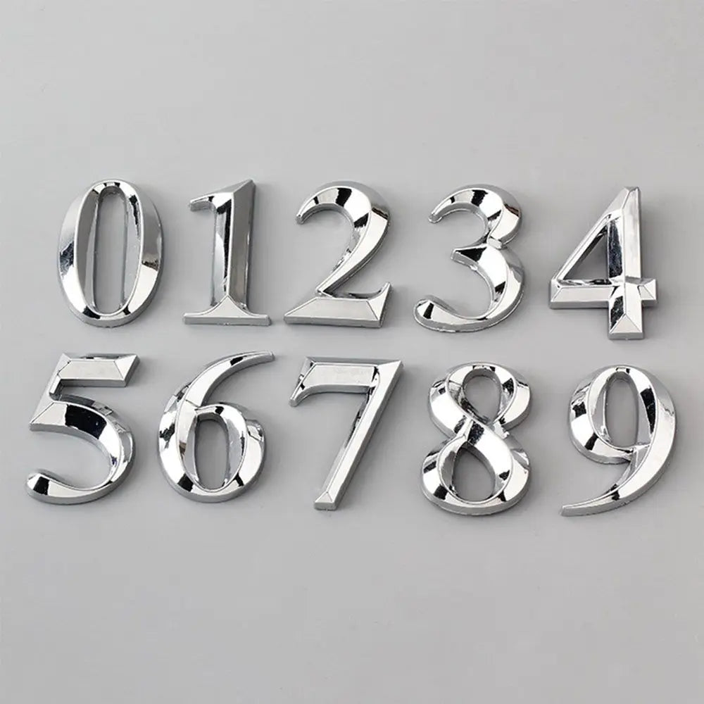 3D Self-Adhesive House Number Stickers | Modern ABS Digits