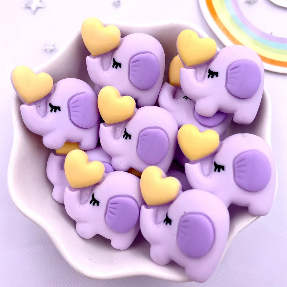 10PCS Resin Elephant Flatback Cabochons – DIY Craft Embellish