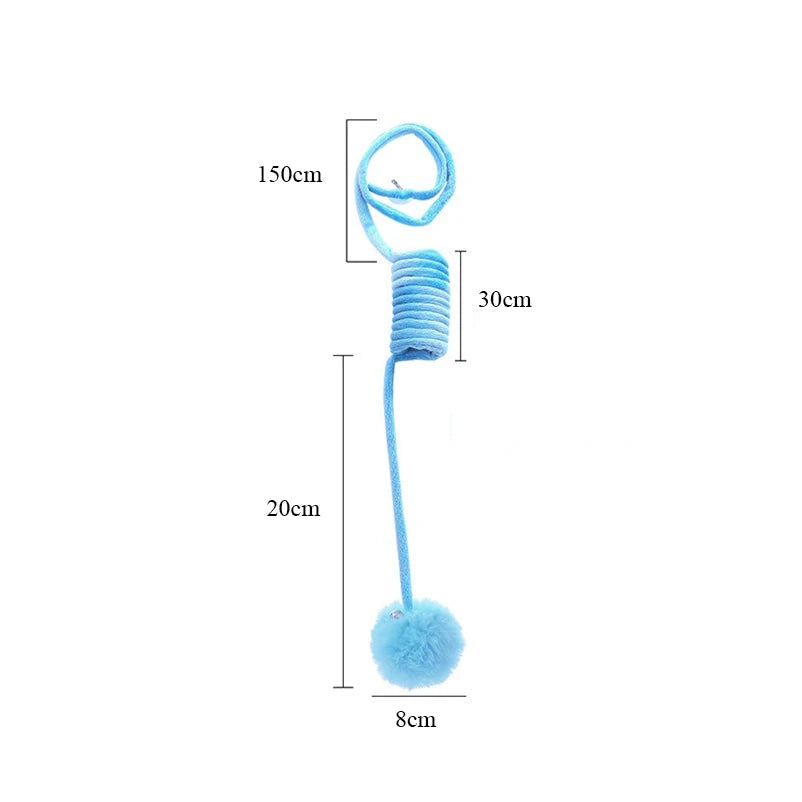 Colorful Spring Cat Toy Ball – Suction Cup Door Hanger