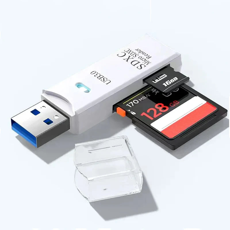 USB 3.0 SD & TF Card Reader – High-Speed 2-in-1 Adapter