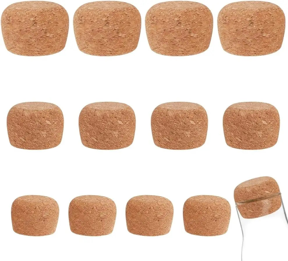 12-Piece Wooden Tapered Cork Bottle Stoppers – 3 Sizes