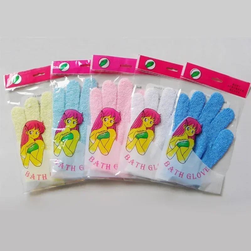 Loofah Exfoliating Shower Gloves & Bath Sponge Scrub Set