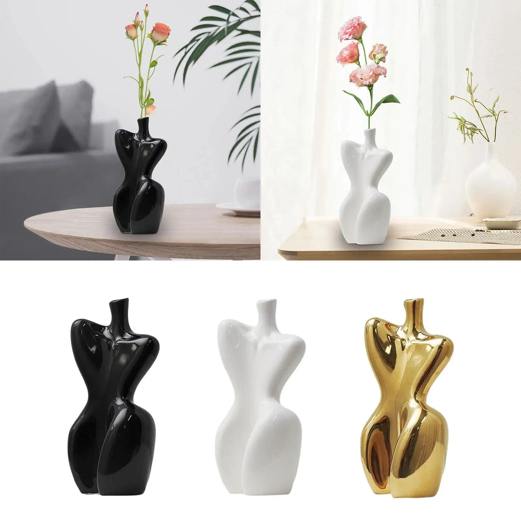 Kesoto Ceramic Body Vase – Abstract Female Form Flower Pot