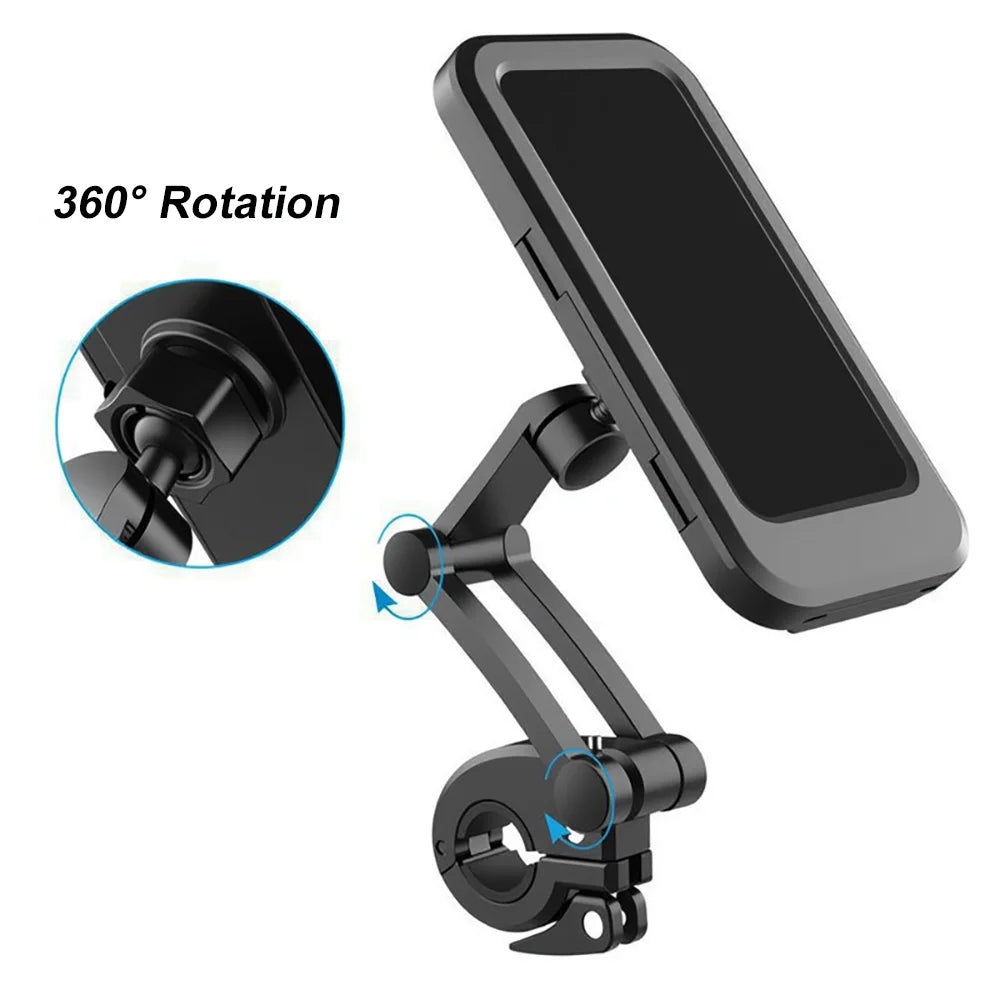 Waterproof Motorcycle Phone Mount 360° Rotatable | Up to 7"