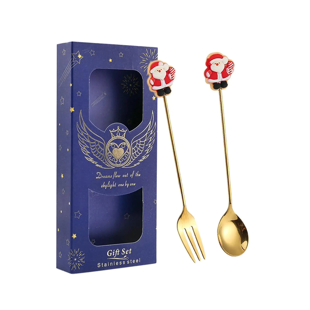 Santa Christmas Stainless Steel Cutlery Set – Spoons & Forks