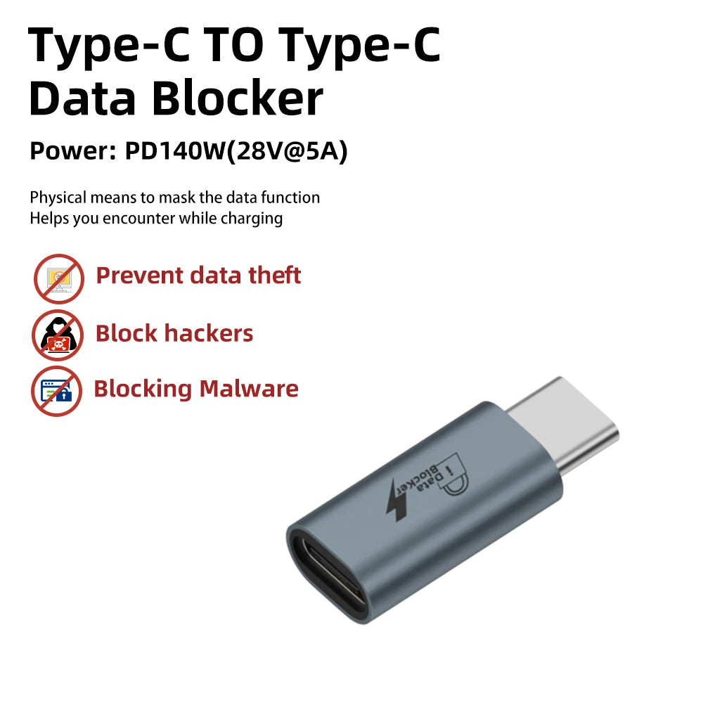FONKEN USB Data Blocker Adapter – USB-A & USB-C Charge Safe