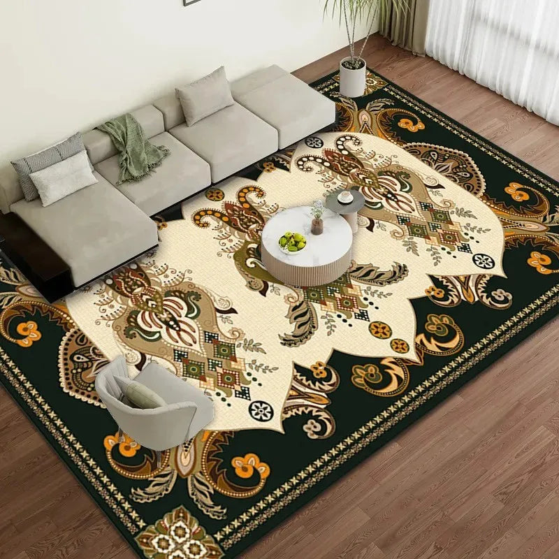 Vintage Persian Paisley Area Rug – Boho Non-Slip Floor Mat