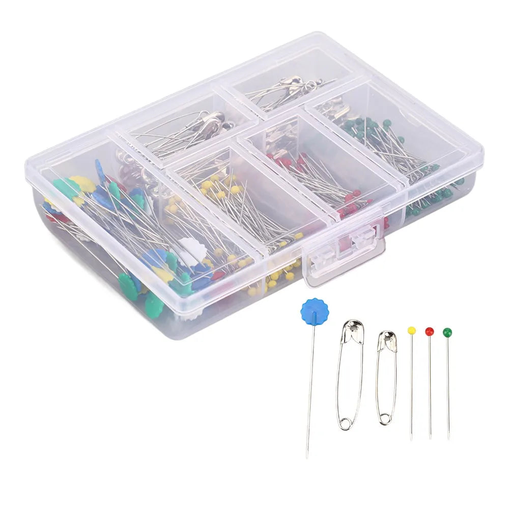 400-Piece Glass Ball Head Sewing Pins – Multicolor Straight Pins