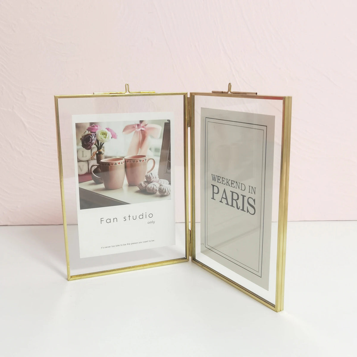 Double Sided Glass Hanging Frame – Pressed Flowers & Artwork