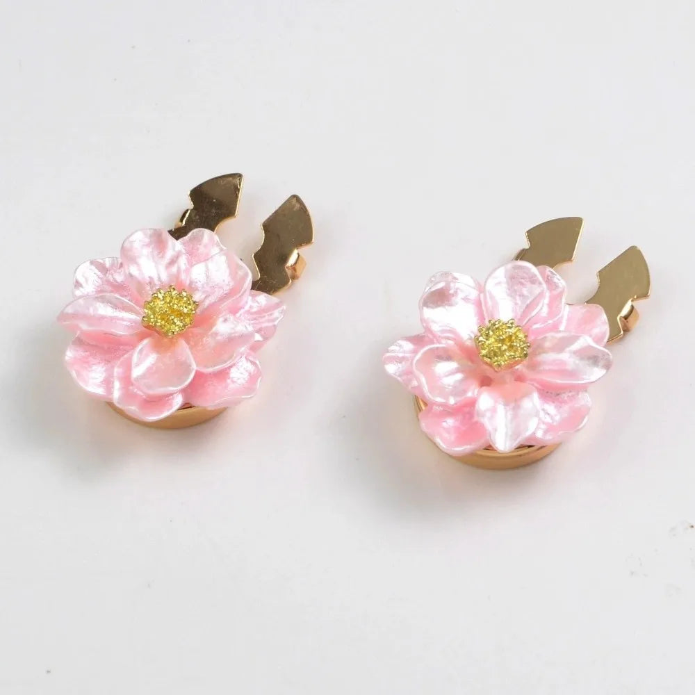 Pearlescent Gardenia Flower Button Covers – DIY Cuff Clips
