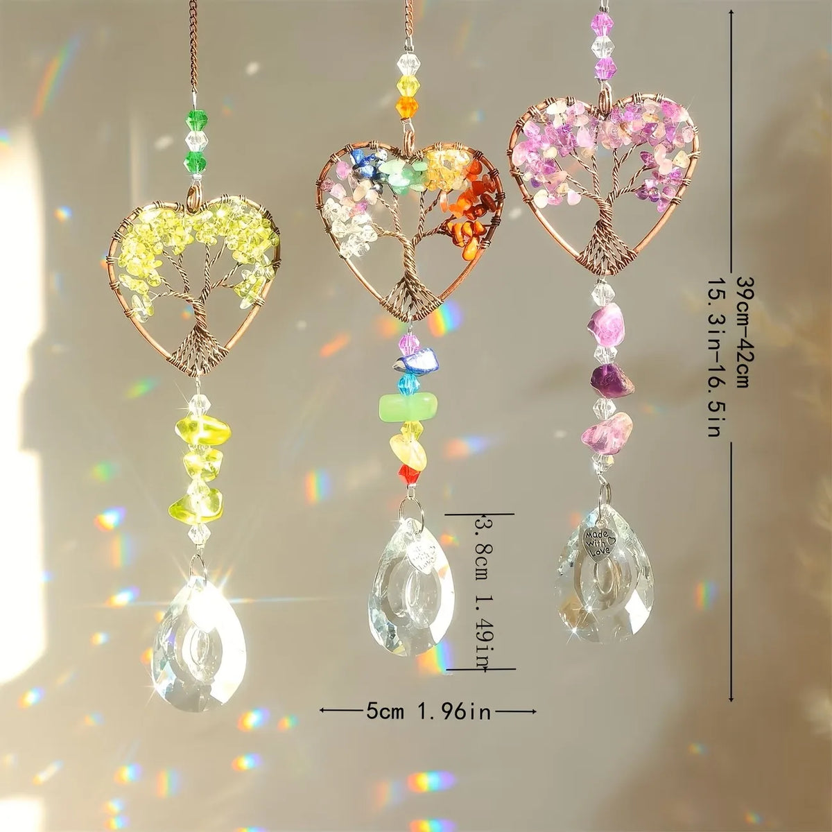 Crystal Suncatcher Rainbow Maker – Tree of Life Prism Ornament