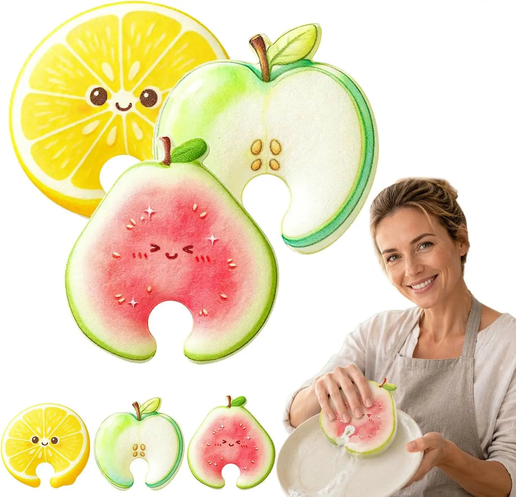 Fruit Shape Wood Pulp Kitchen Sponge Scrubber – Dish Pad
