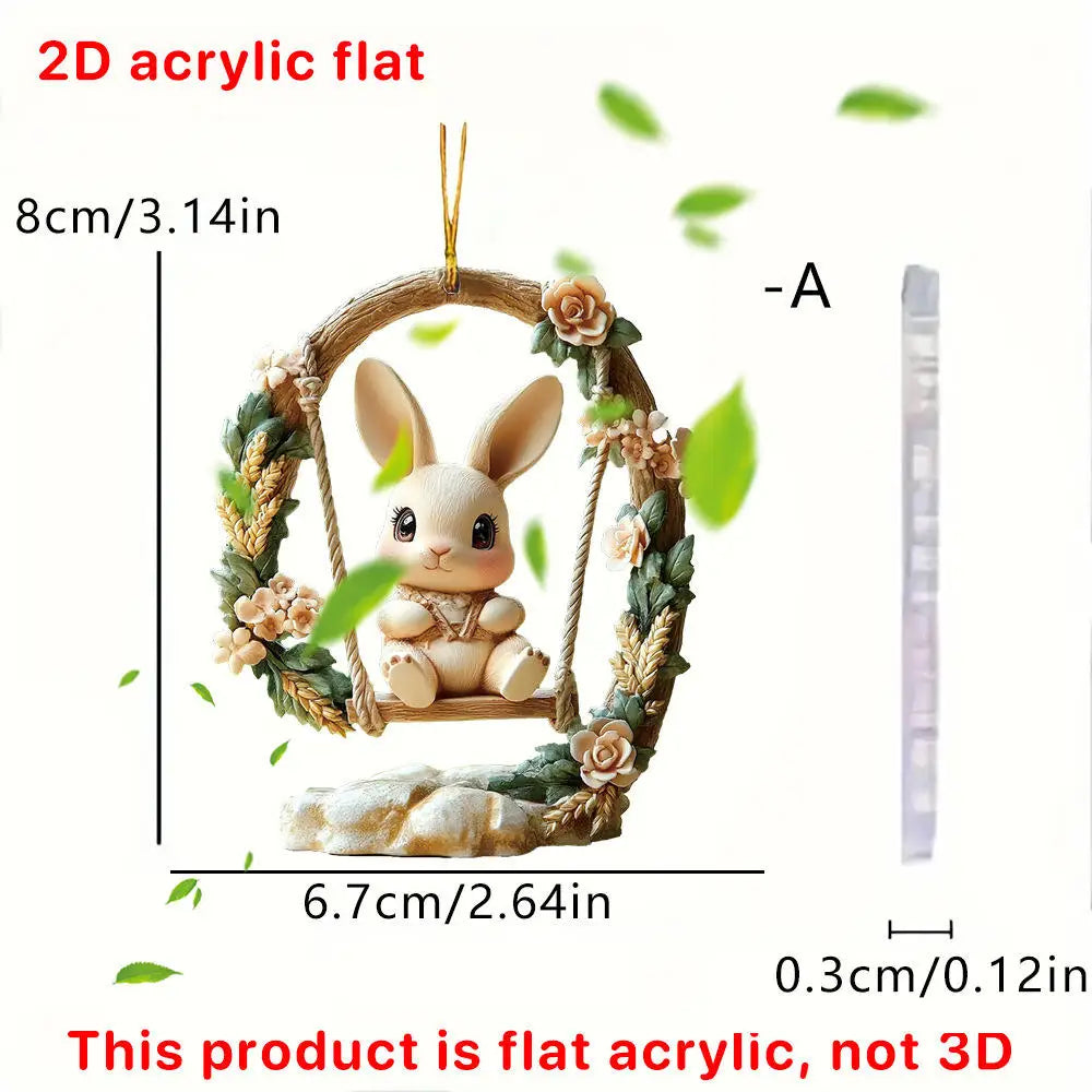 Easter Bunny Coffee Cup Acrylic Charm Pendant – Spring 2025
