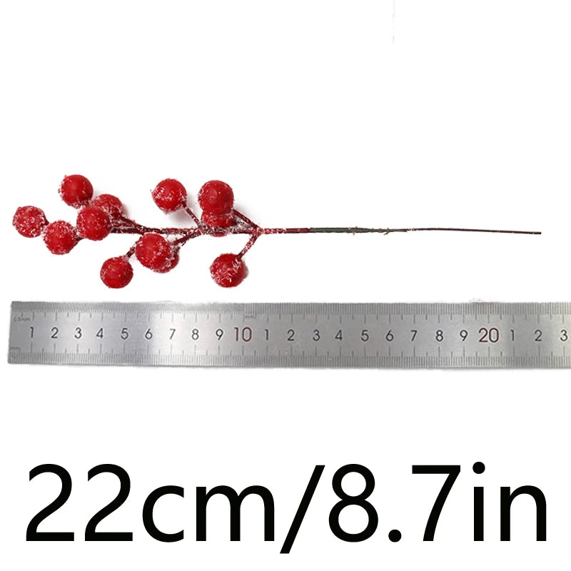 Frosted Artificial Berry Stems Christmas Decor – 10 Pack
