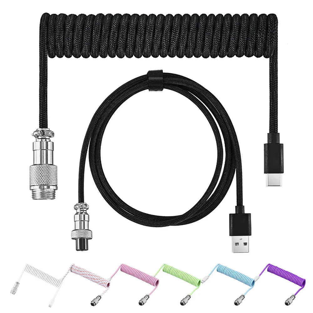 Aviator Coiled Keyboard Cable – USB & Type-C | OULLX