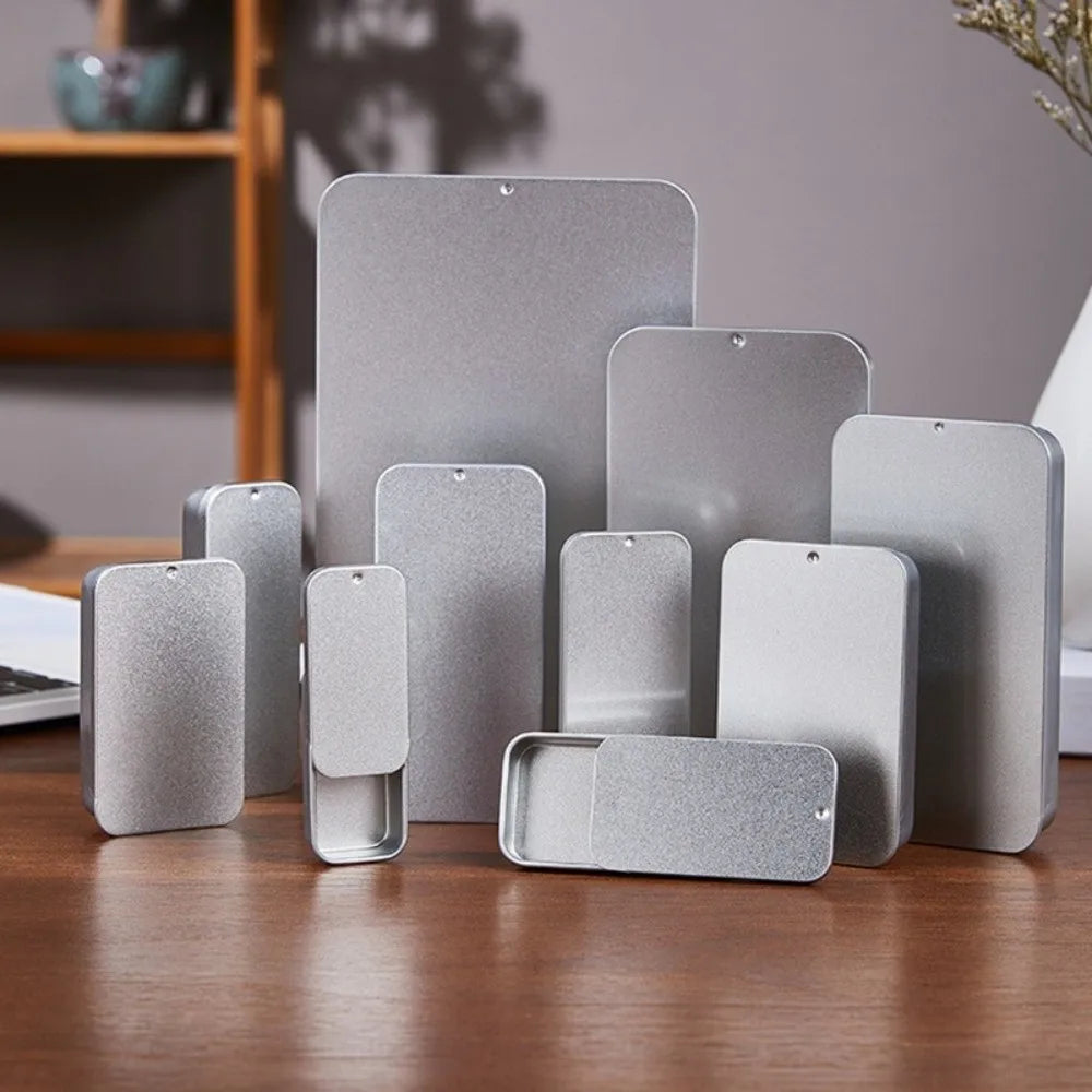 Sliding Lid Tin Box – Rectangular Tinplate Storage | 19 Sizes