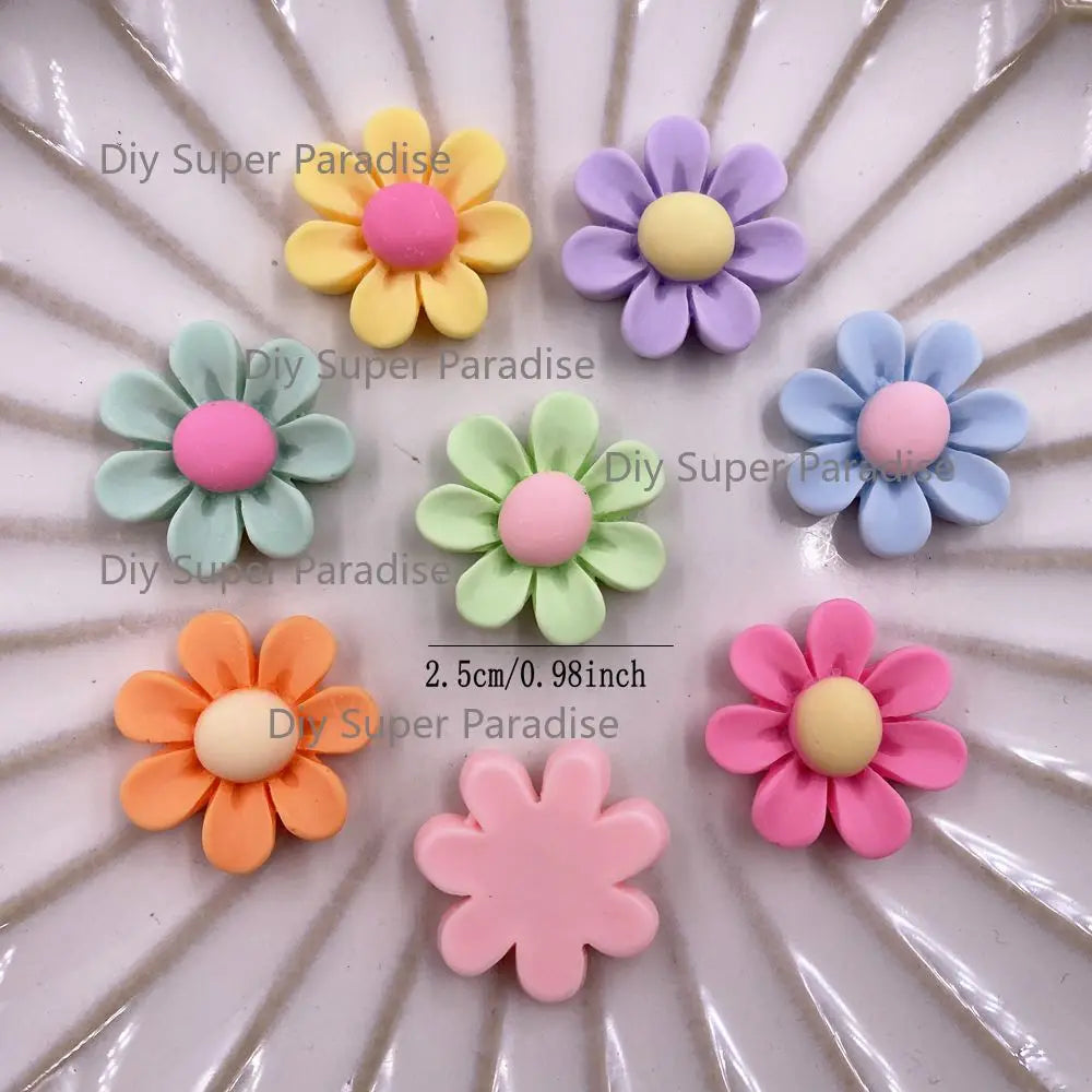 25mm Resin Kawaii Sunflower Flatback Figurines 10PCS – DIY Craft