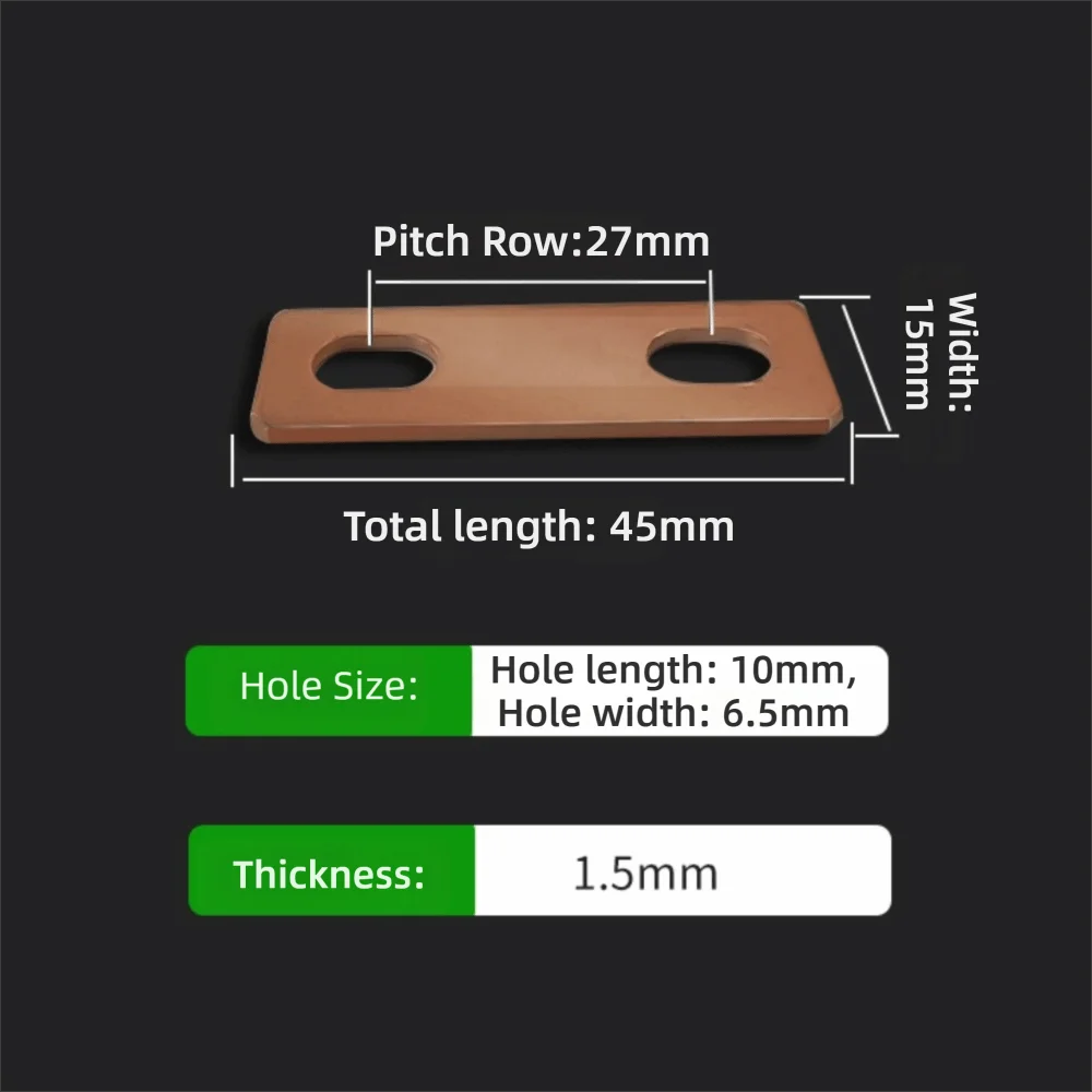 Copper Battery Busbar Connector M6 | 30Ah–300Ah Lithium
