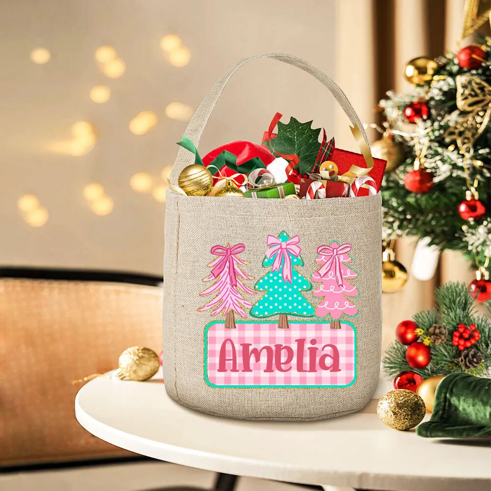 Custom Christmas Santa Sack – Linen Xmas Gift Bag for Kids