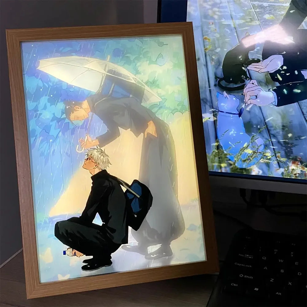 Satoru Gojo LED Light Frame – Jujutsu Kaisen Anime Decor