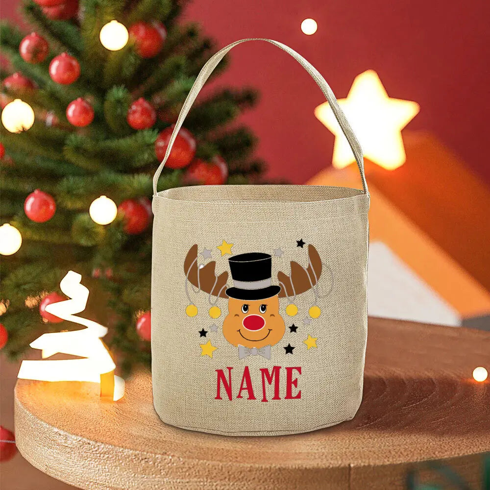 Personalised Deer Christmas Sack Bag | Kids Xmas Gift Tote