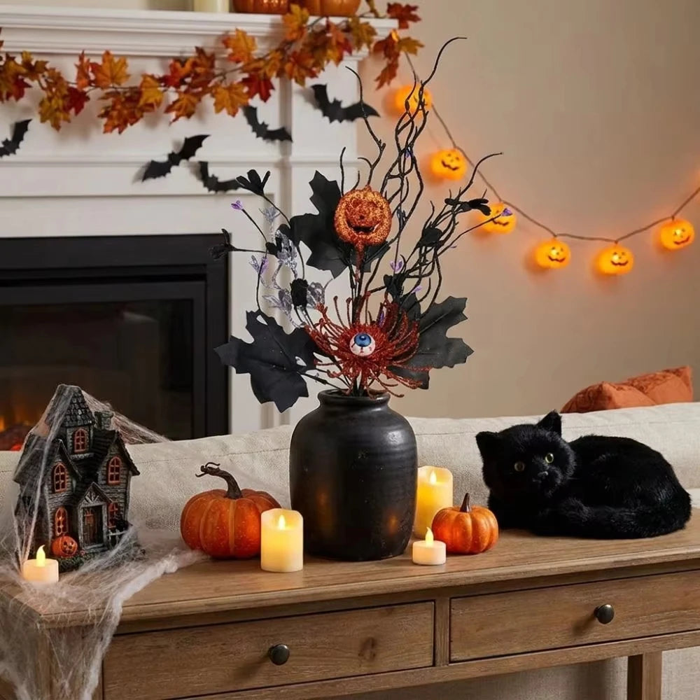 Halloween Gothic Jack O Lantern Artificial Floral Pick Stem