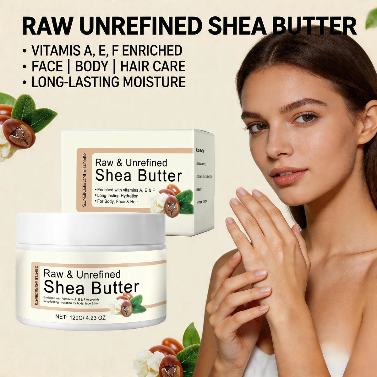 Shea Butter Moisturizing Cream – Face, Body & Hair Balm
